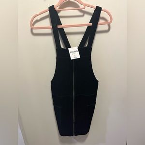 Black Corduroy Overall Dress